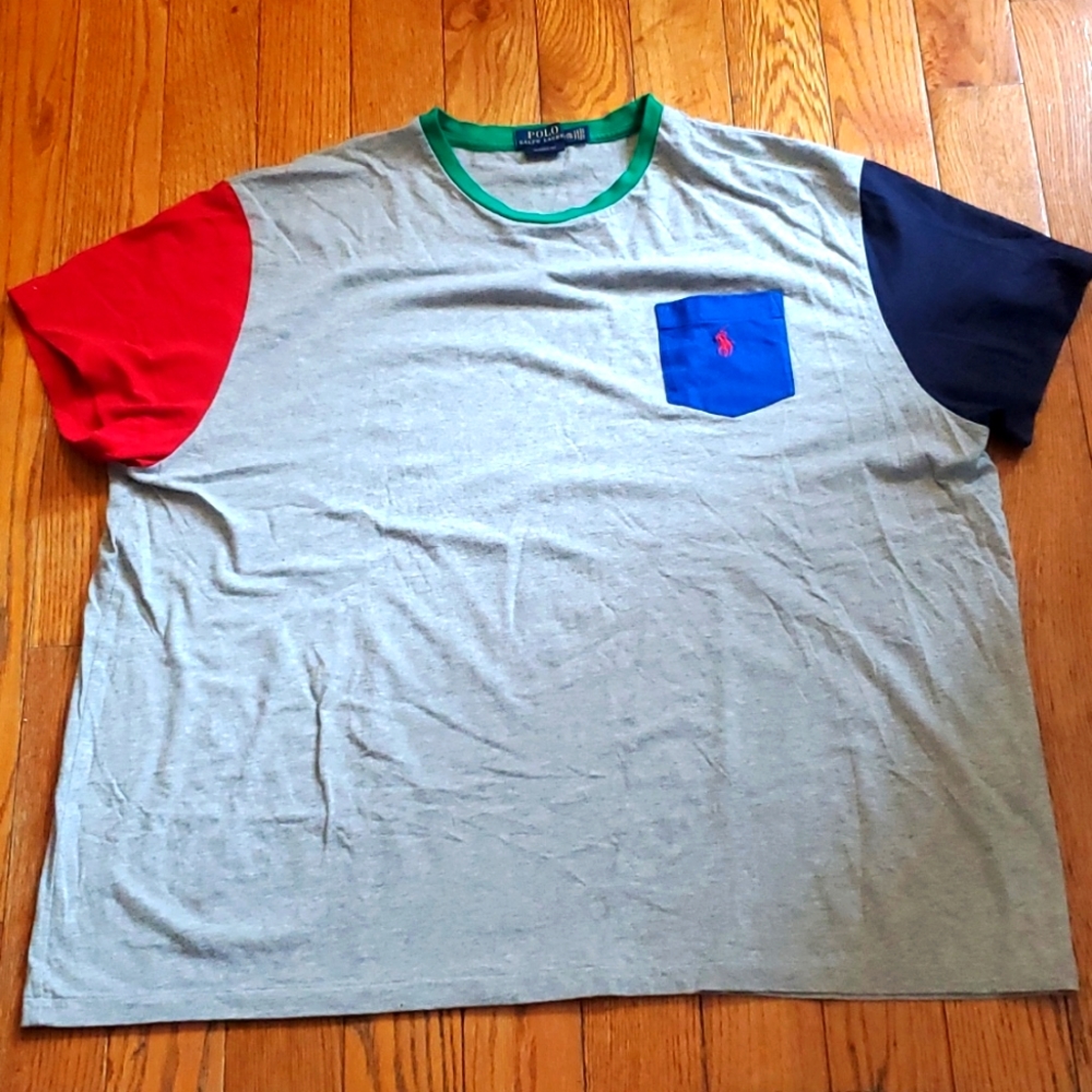 Polo Ralph Lauren Classic-Fit Color Block Short-Sleeve Tee.  Size XXL.